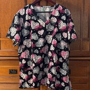 NWT GT Performance Women's Scrub Top size 3xl Butterfly Hearts